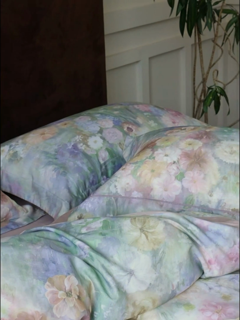 91家纺网 家纺一手货源 找家纺 久典家居 2024新款60S天丝棉数码磨毛四件套 玛格丽特