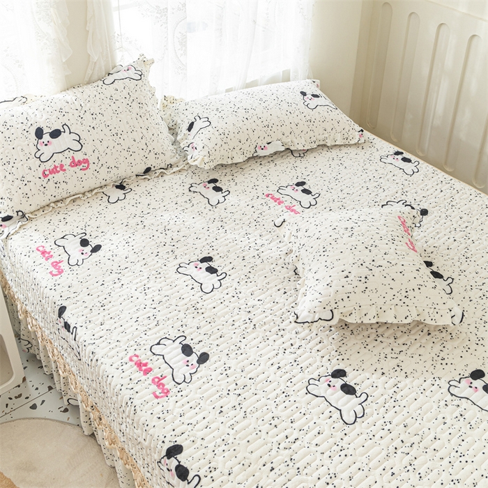 91家纺网 家纺一手货源 找家纺 美优兰 2025秋冬新款牛奶绒榻榻米垫床盖（可定制） 起跳狗