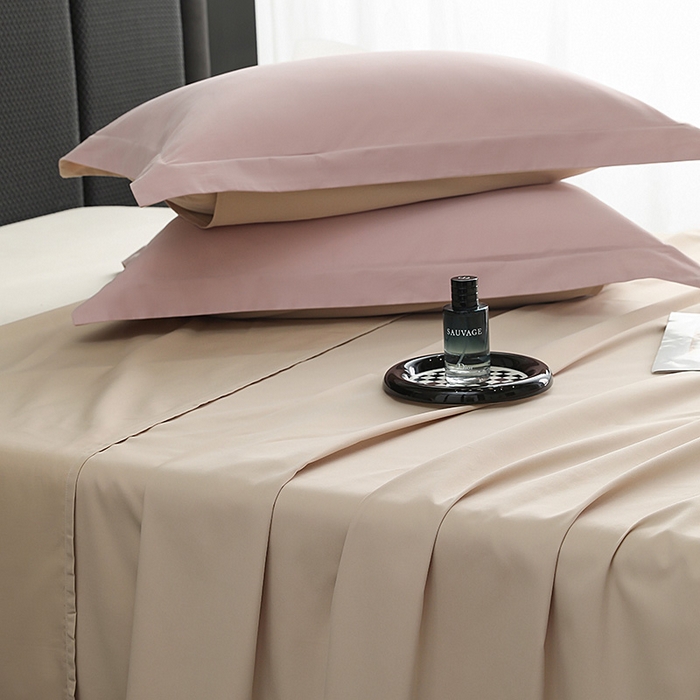 91家纺网 家纺一手货源 找家纺 莱阁亿 2025秋冬新款高支高密全棉纯棉磨毛双拼纯色单床单床单单件 灰紫