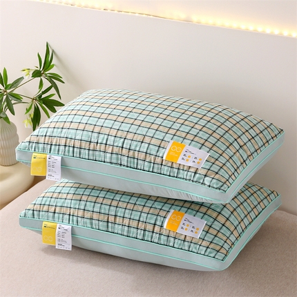 91家纺网 家纺一手货源 找家纺 （总）天意美枕芯 2024新款色织水洗田园枕护颈枕枕芯枕头