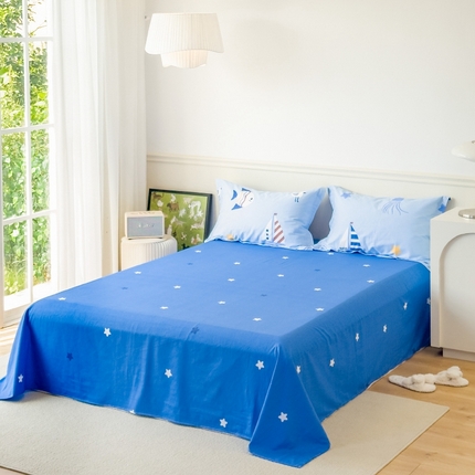 91家纺网 家纺一手货源 找家纺 （总1）卓越 工厂直营新款128*68全棉印花斜纹单床单