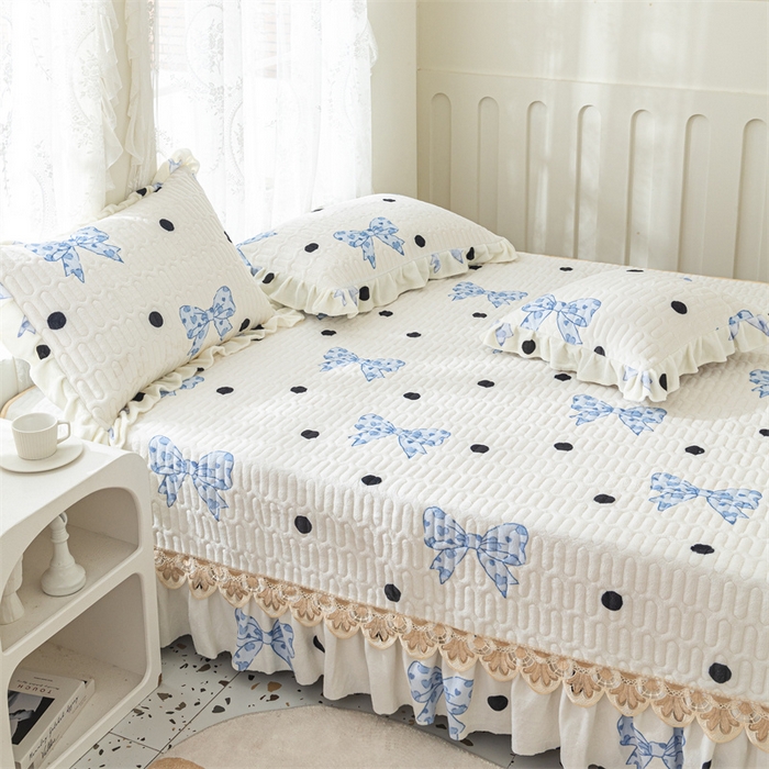 91家纺网 家纺一手货源 找家纺 美优兰 2025秋冬新款牛奶绒榻榻米垫床盖（可定制） 少女心