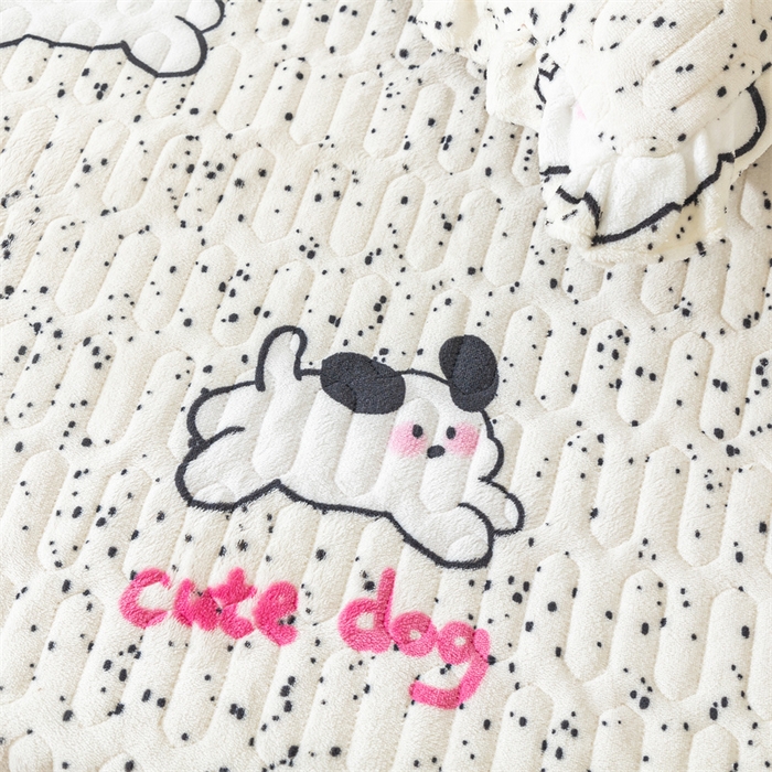 91家纺网 家纺一手货源 找家纺 美优兰 2025秋冬新款牛奶绒榻榻米垫床盖（可定制） 起跳狗