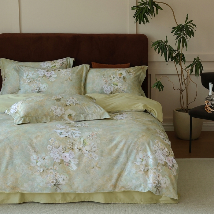 91家纺网 家纺一手货源 找家纺 久典家居 2024新款60S天丝棉数码磨毛四件套 初晨