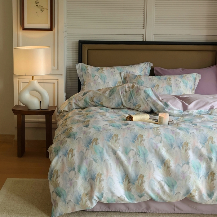 91家纺网 家纺一手货源 找家纺 久典家居 2024新款60S天丝棉数码磨毛四件套 漫行