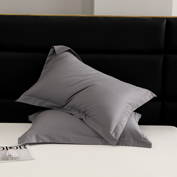 91家纺网 家纺一手货源 找家纺 莱阁亿 2025秋冬新款高支高密全棉纯棉磨毛双拼纯色单枕套 枕套单件 北欧灰