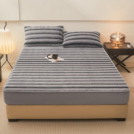 91家纺网 家纺一手货源 找家纺 （总）可恩欣 2025新款托斯卡纳兔毛绒牛奶绒床笠床罩床垫套【跨境供货】可真空压缩