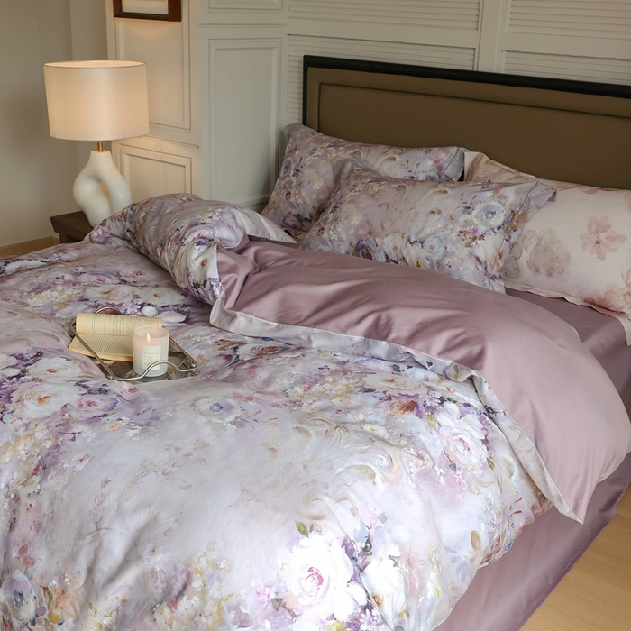 91家纺网 家纺一手货源 找家纺 久典家居 2024新款60S天丝棉数码磨毛四件套 花城秘境