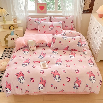 91家纺网 家纺一手货源 找家纺 （总）佰亿莱 2024新款高克重牛奶绒四件套