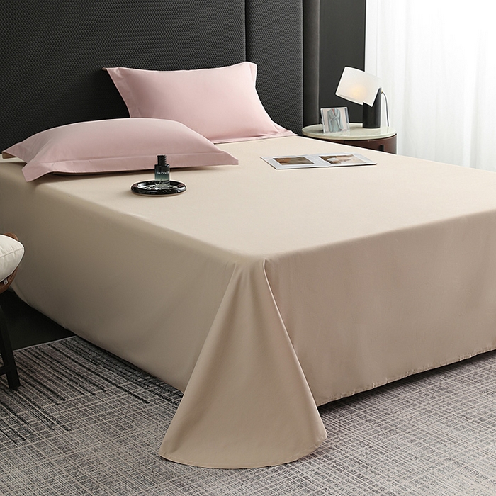 91家纺网 家纺一手货源 找家纺 莱阁亿 2025秋冬新款高支高密全棉纯棉磨毛双拼纯色单床单床单单件 灰紫