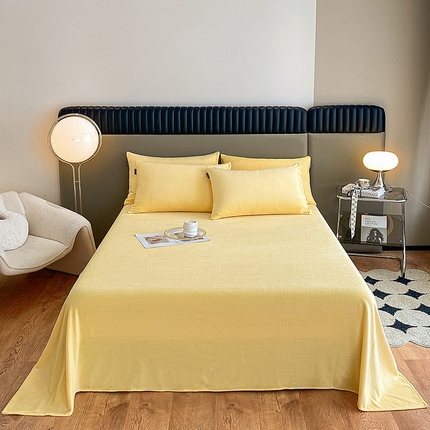 91家纺网 家纺一手货源 找家纺 （总）莱登卡奴 2024新款高克重牛奶绒纯色单床单