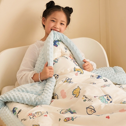 91家纺网 家纺一手货源 找家纺 （总）嗨生活 2025新款3D触感全棉豆豆被儿童豆豆被春秋被冬被幼儿园一体款被子