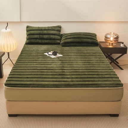 91家纺网 家纺一手货源 找家纺 （总）可恩欣 2025新款托斯卡纳兔毛绒牛奶绒床笠床罩床垫套【跨境供货】可真空压缩