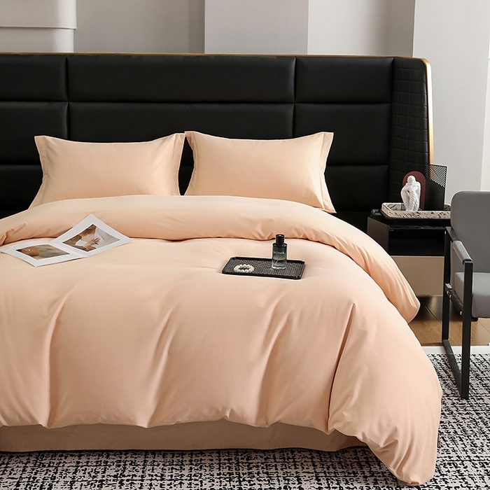 91家纺网 家纺一手货源 找家纺 莱阁亿 2025秋冬新款高支高密全棉纯棉磨毛双拼纯色单被套被套单件 巧克力