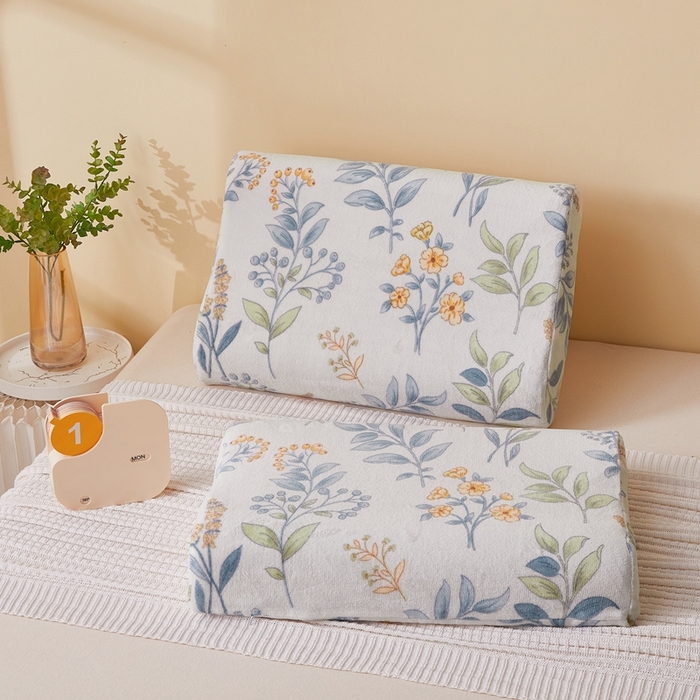 91家纺网 家纺一手货源 找家纺 翎盈家纺 2024新款加厚高克重牛奶绒乳胶枕头套 兰花