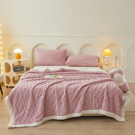 91家纺网 家纺一手货源 找家纺 （总）可恩欣 2025新款塔芙绒羊羔绒双层毛毯系列【跨境供货】可真空压缩