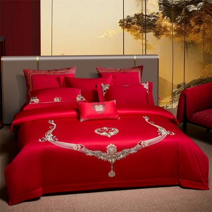 91家纺网 家纺一手货源 找家纺 （总）高大尚婚庆馆 2025秋冬新款长绒棉臻棉系列婚庆款多件套