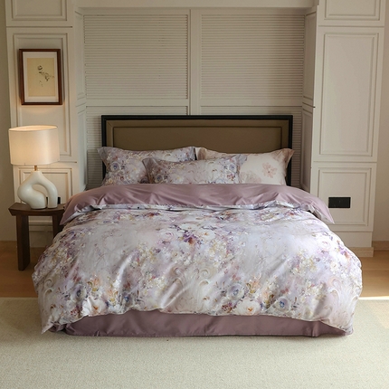 91家纺网 家纺一手货源 找家纺 久典家居 2024新款60S天丝棉数码磨毛四件套 花城秘境