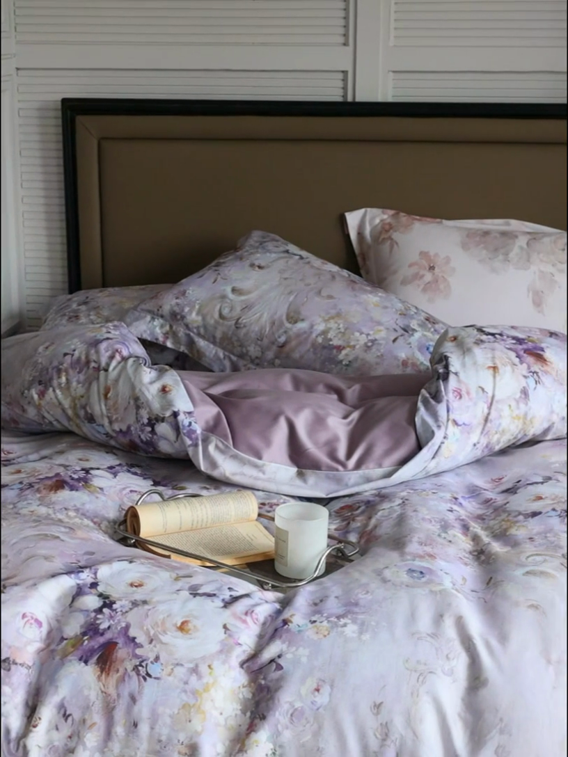 91家纺网 家纺一手货源 找家纺 久典家居 2024新款60S天丝棉数码磨毛四件套 花城秘境