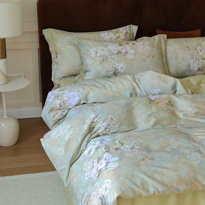 91家纺网 家纺一手货源 找家纺 久典家居 2024新款60S天丝棉数码磨毛四件套 初晨