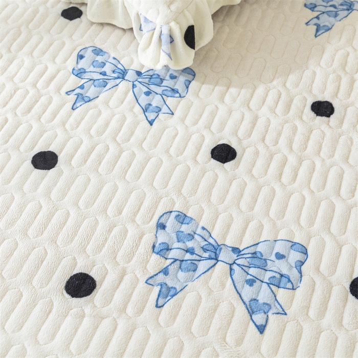 91家纺网 家纺一手货源 找家纺 美优兰 2025秋冬新款牛奶绒榻榻米垫床盖（可定制） 少女心