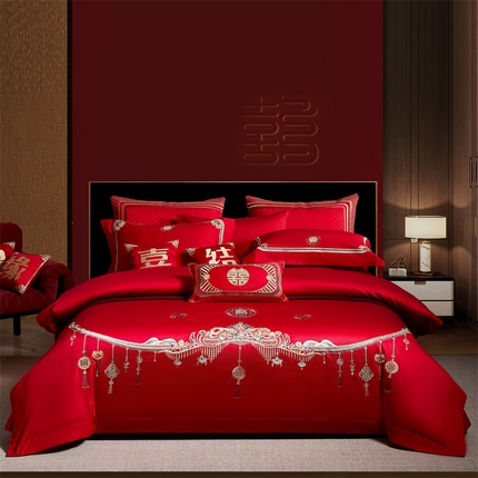 91家纺网 家纺一手货源 找家纺 （总）高大尚婚庆馆 2025秋冬新款长绒棉臻棉系列婚庆款多件套