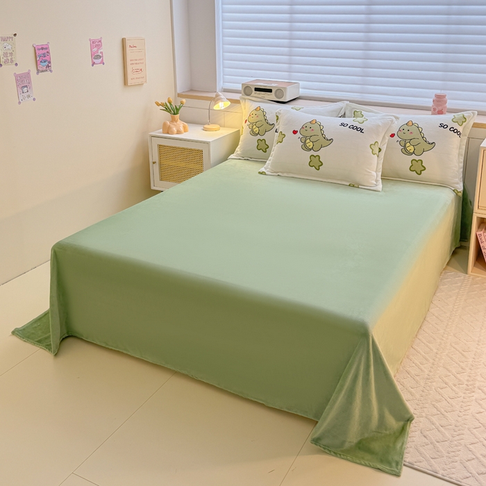 91家纺网 家纺一手货源 找家纺 妖妖家纺 2024新款高克重200克印花牛奶绒四件套 酷酷恐龙