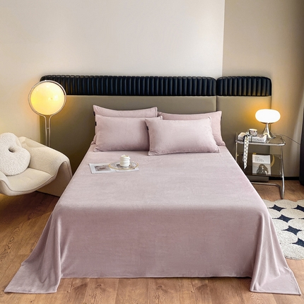 91家纺网 家纺一手货源 找家纺 （总）莱登卡奴 2024新款高克重牛奶绒纯色单床单