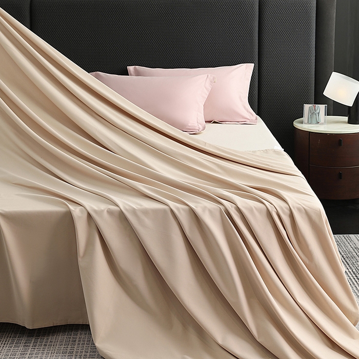 91家纺网 家纺一手货源 找家纺 莱阁亿 2025秋冬新款高支高密全棉纯棉磨毛双拼纯色单床单床单单件 灰紫