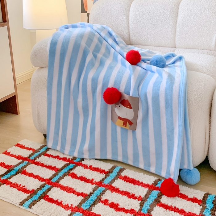 91家纺网 家纺一手货源 找家纺 （总）澳萝拉 2024新款卡通小清新双面牛奶绒法莱绒毛毯四季盖毯