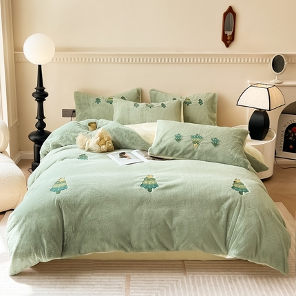 91家纺网 家纺一手货源 找家纺 （总）典曼家纺 2024新款A类兔毛绒毛巾绣四件套