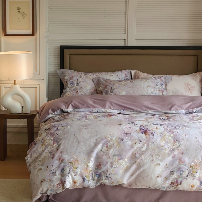 91家纺网 家纺一手货源 找家纺 久典家居 2024新款60S天丝棉数码磨毛四件套 花城秘境