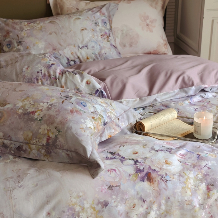 91家纺网 家纺一手货源 找家纺 久典家居 2024新款60S天丝棉数码磨毛四件套 花城秘境