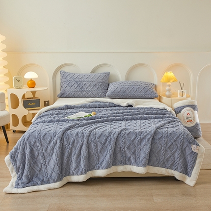 91家纺网 家纺一手货源 找家纺 （总）可恩欣 2025新款塔芙绒羊羔绒双层毛毯系列【跨境供货】可真空压缩