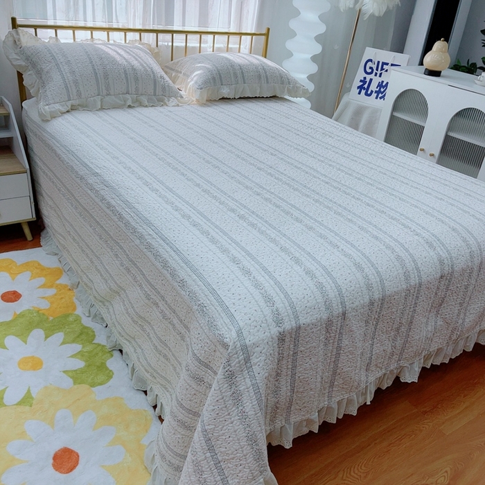 91家纺网 家纺一手货源 找家纺 2024新款亲肤舒适法式床盖三件套 星座