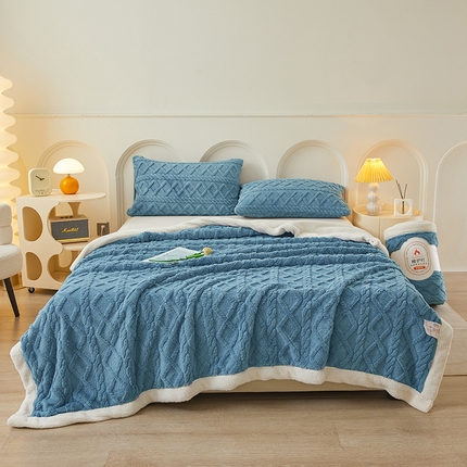 91家纺网 家纺一手货源 找家纺 （总）可恩欣 2025新款塔芙绒羊羔绒双层毛毯系列【跨境供货】可真空压缩