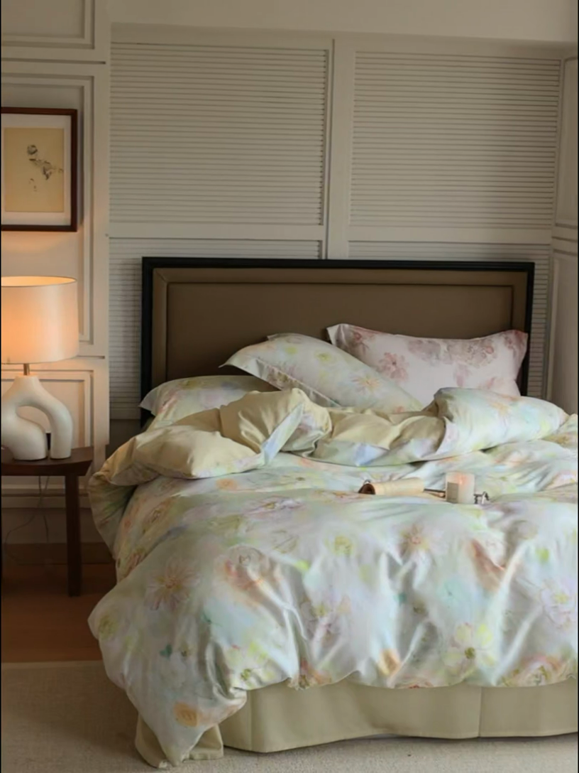 91家纺网 家纺一手货源 找家纺 久典家居 2024新款60S天丝棉数码磨毛四件套 苏羽-绿