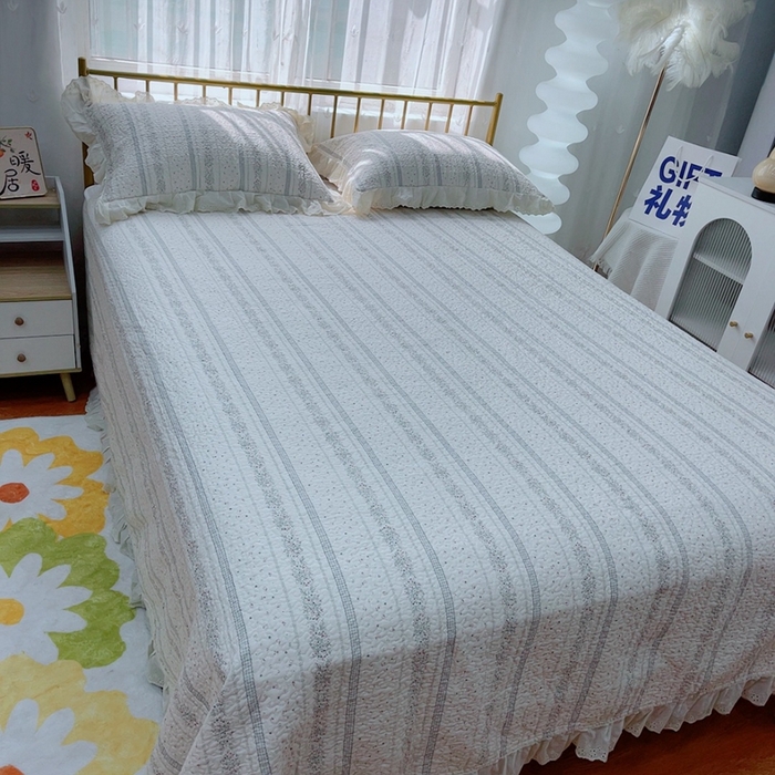 91家纺网 家纺一手货源 找家纺 2024新款亲肤舒适法式床盖三件套 星座