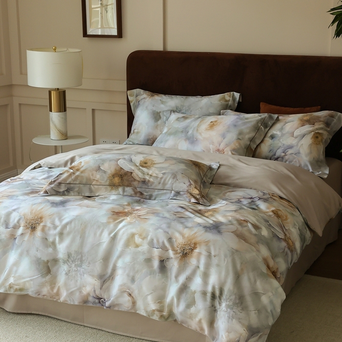 91家纺网 家纺一手货源 找家纺 久典家居 2024新款60S天丝棉数码磨毛四件套 萨曼莎