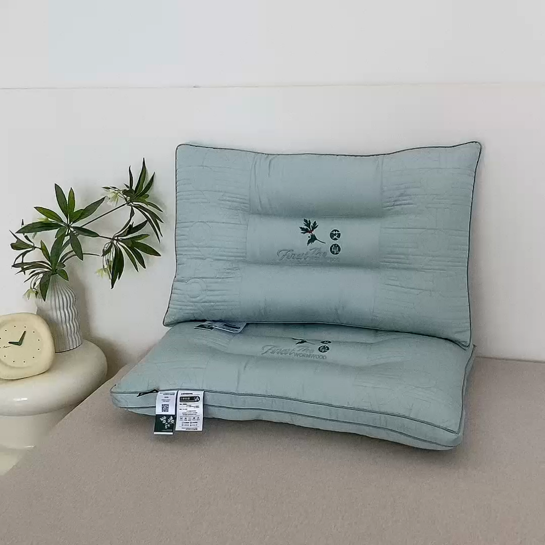 91家纺网 家纺一手货源 找家纺 （总）天意美枕芯 2024新款艾草护颈枕枕头枕芯