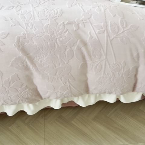 91家纺网 家纺一手货源 找家纺 大境 2024新款维也纳牛奶绒提花四件套维也纳-豆沙