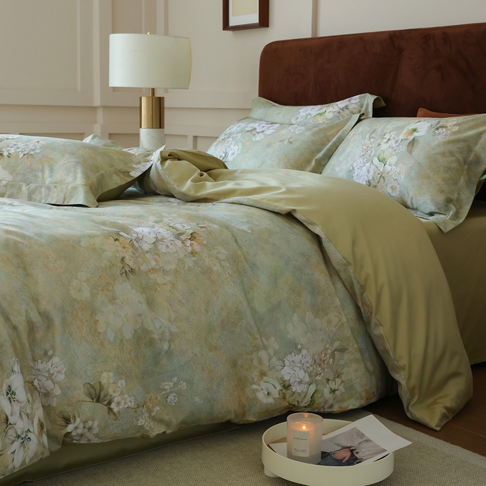 91家纺网 家纺一手货源 找家纺 久典家居 2024新款60S天丝棉数码磨毛四件套 初晨