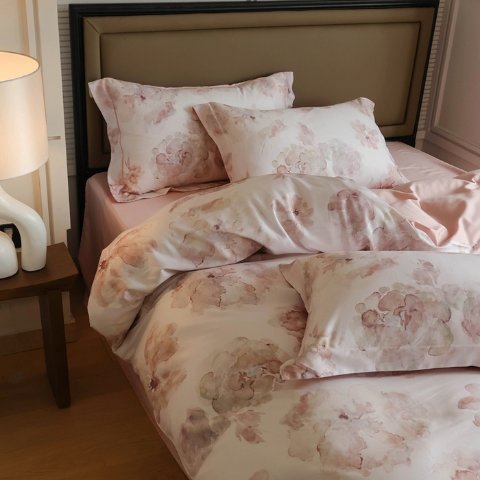 91家纺网 家纺一手货源 找家纺 久典家居 2024新款60S天丝棉数码磨毛四件套 幽若花园