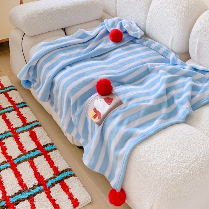 91家纺网 家纺一手货源 找家纺 （总）澳萝拉 2024新款卡通小清新双面牛奶绒法莱绒毛毯四季盖毯