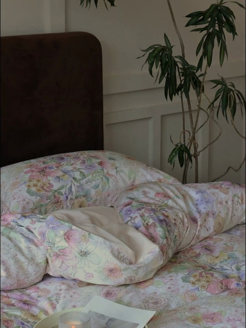 91家纺网 家纺一手货源 找家纺 久典家居 2024新款60S天丝棉数码磨毛四件套 花溪物语