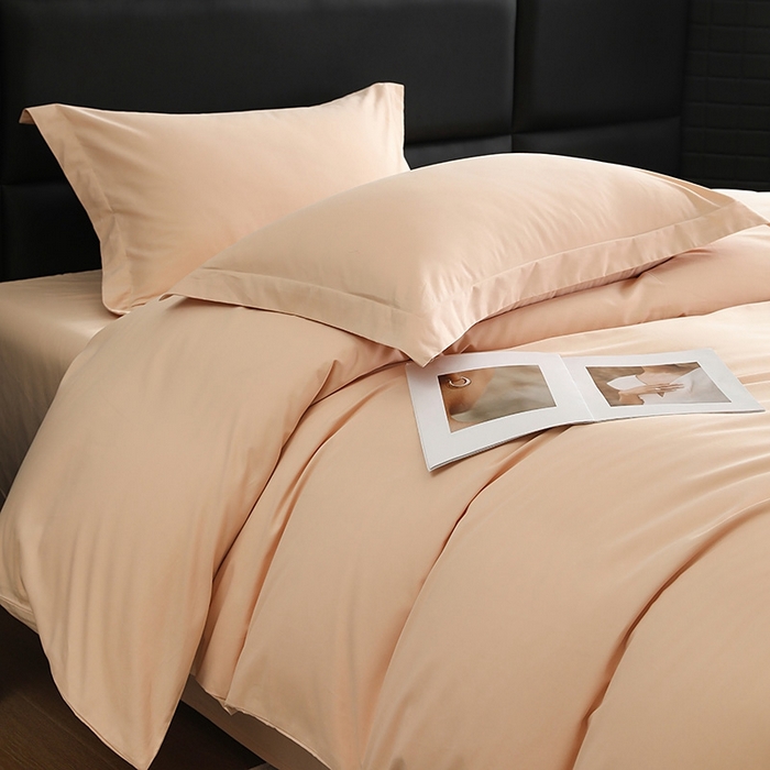 91家纺网 家纺一手货源 找家纺 莱阁亿 2025秋冬新款高支高密全棉纯棉磨毛双拼纯色单被套被套单件 巧克力