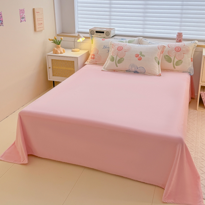 91家纺网 家纺一手货源 找家纺 妖妖家纺 2024新款高克重200克印花牛奶绒四件套 乐享花开