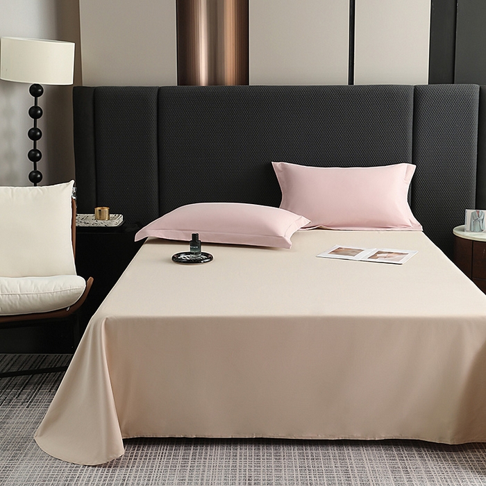 91家纺网 家纺一手货源 找家纺 莱阁亿 2025秋冬新款高支高密全棉纯棉磨毛双拼纯色单床单床单单件 灰紫