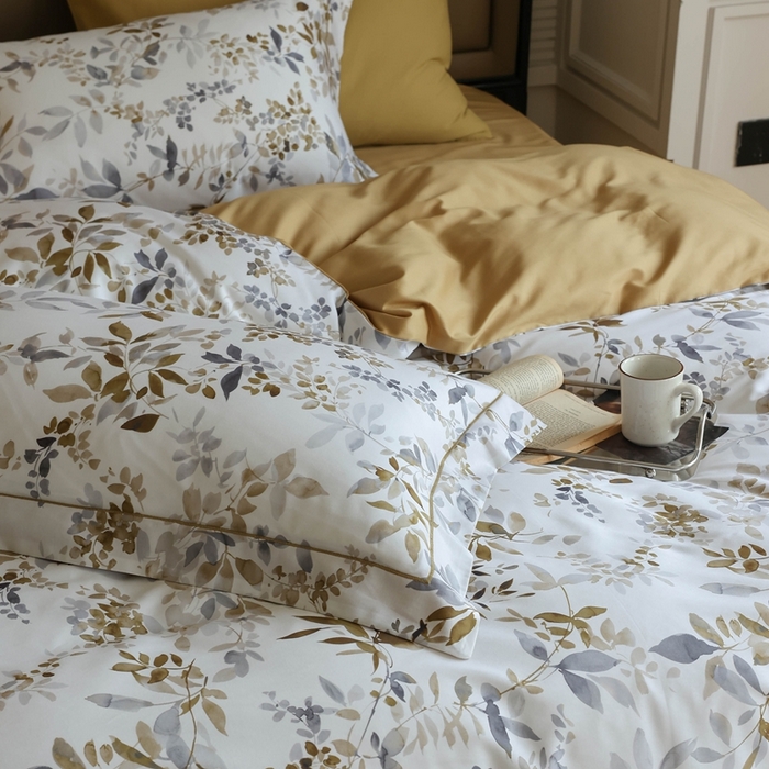 91家纺网 家纺一手货源 找家纺 久典家居 2024新款60S天丝棉数码磨毛四件套 洛薇