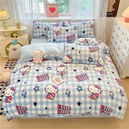 91家纺网 家纺一手货源 找家纺 （总）佰亿莱 2024新款高克重牛奶绒四件套